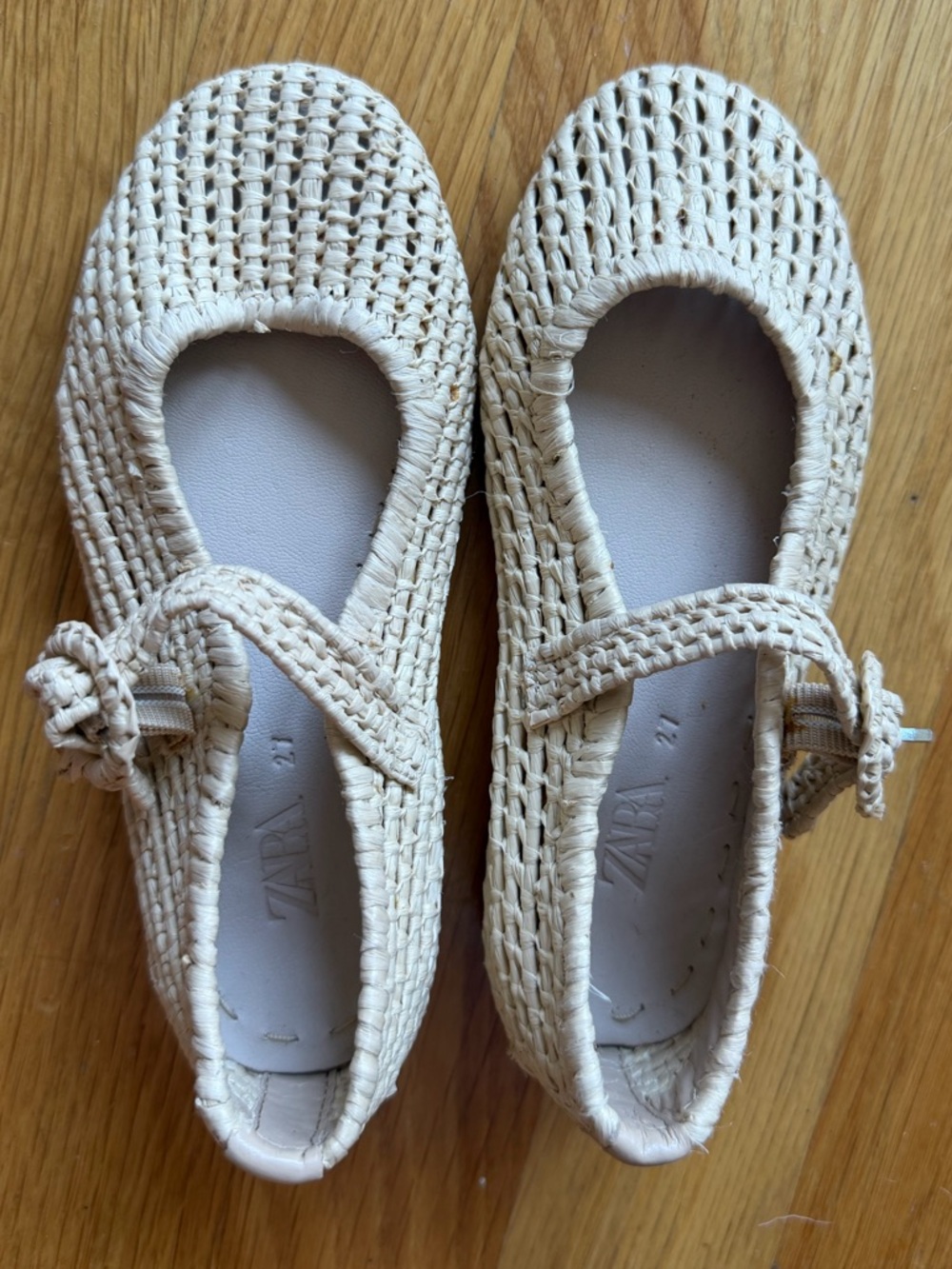 Zara girls Raffia Ballet Flat NWOT